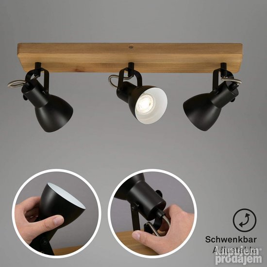 Plafonjera luster drvo metal retro - Brilioner