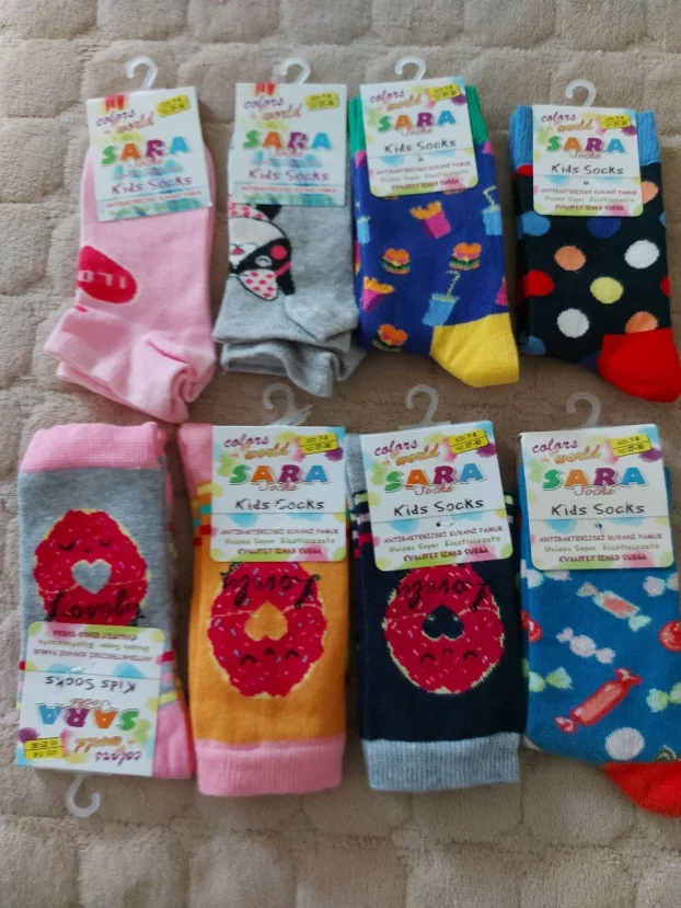 Zenske decije carape Sara Socks, pamuk 100%