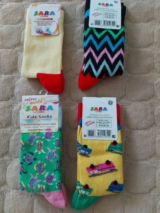 Zenske decije carape Sara Socks, pamuk 100%