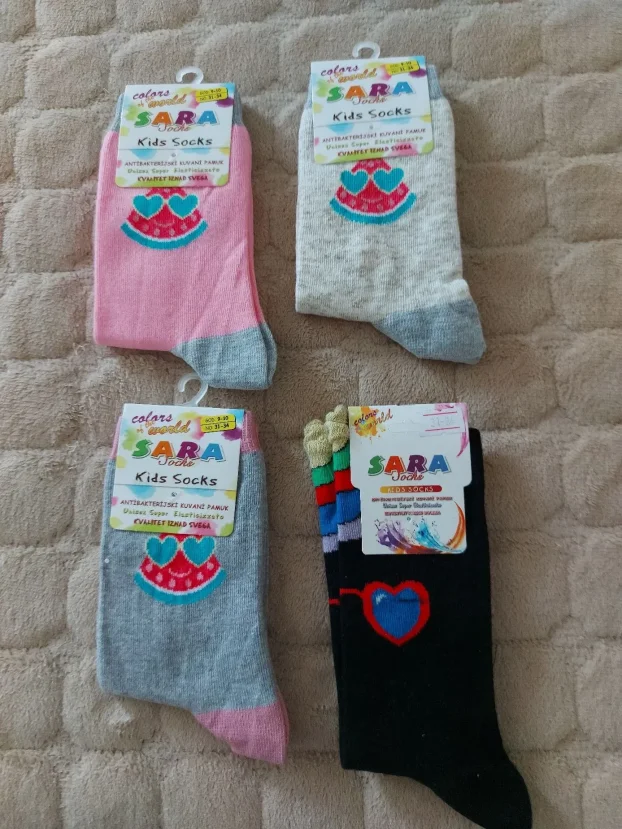 Zenske decije carape Sara Socks, pamuk 100%