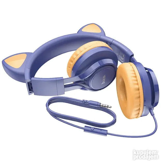 Hoco W36 Cat ear, midnight blue - slušalice sa mikrofonom