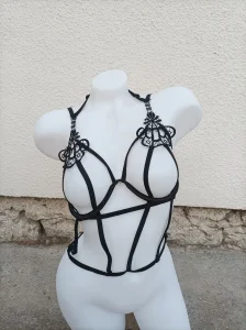 Obsessive Crni Trakasti Grudnjak/Korset  M