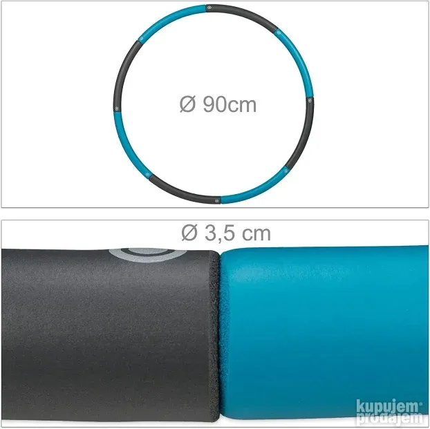 Fitness Hula Hop precnik 90 cm Sklopivi - Relaxdays