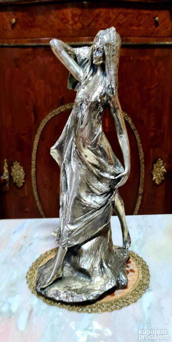 Vrhunska stara velika srebrna dizajnerska figura - Devojka