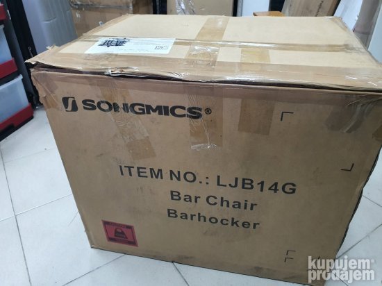 Set 2 Barske Stolice Sive do 200Kg - Songmics