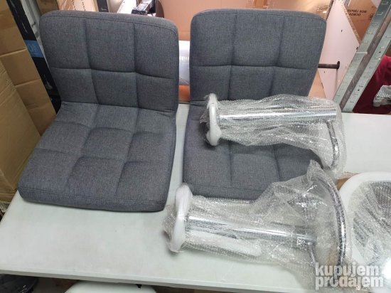 Set 2 Barske Stolice Sive do 200Kg - Songmics