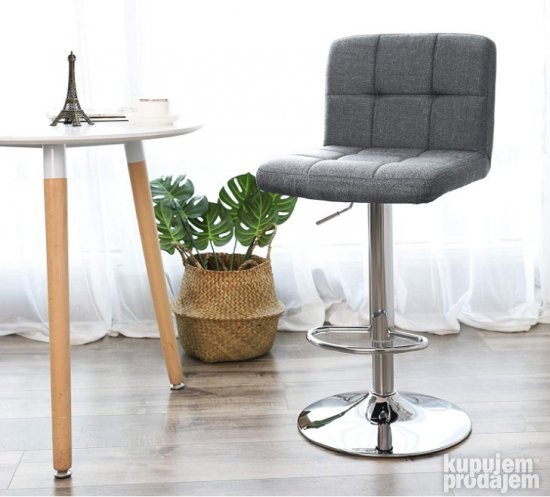 Set 2 Barske Stolice Sive do 200Kg - Songmics