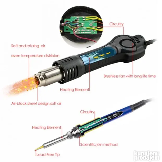 BAKU BK-603D  3 u 1 Lemna i Rework Stanica sa LED Displejom