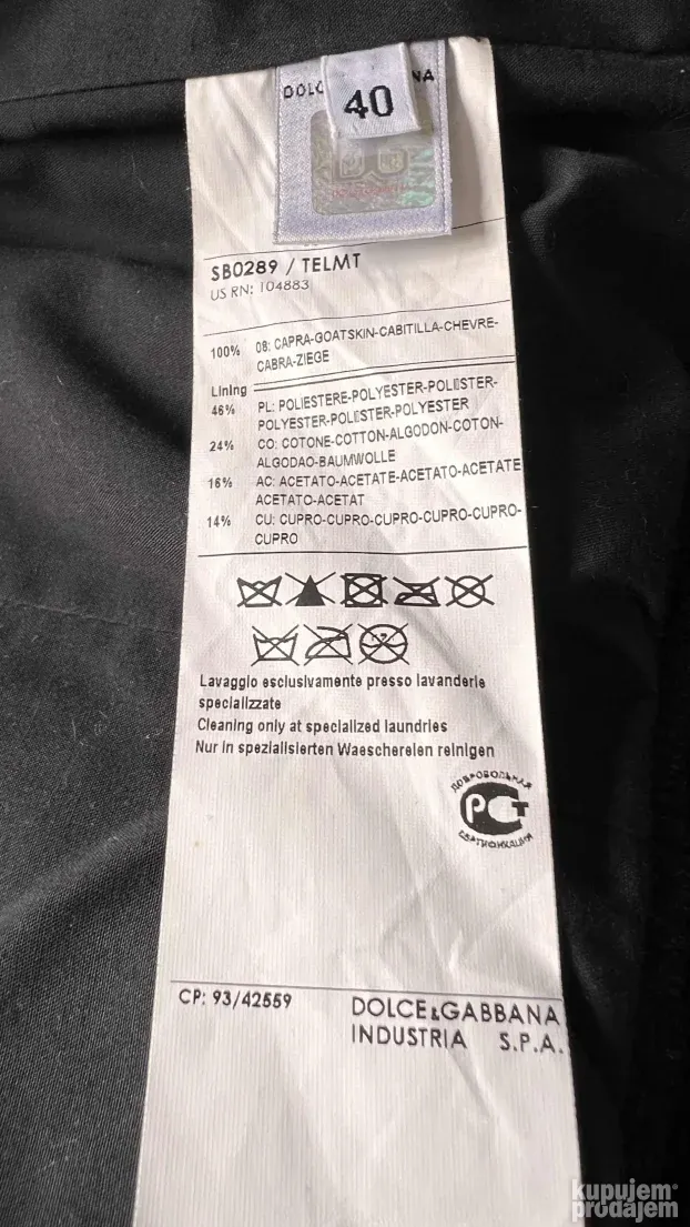 DOLCE & GABBANA ORIGINAL NOVA zenska kozna jakna 40 ili L