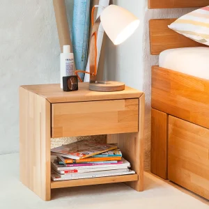 AresWood noćni stočić, jezgro bukve, nauljeno, 40x40x33cm