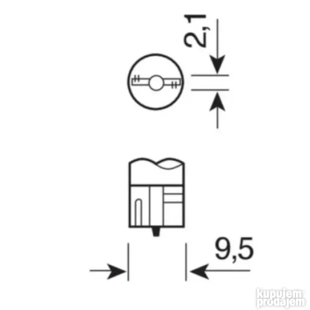 Sijalice W5W 12V 5W ubodna crvena (2 kom) Lampa 58363