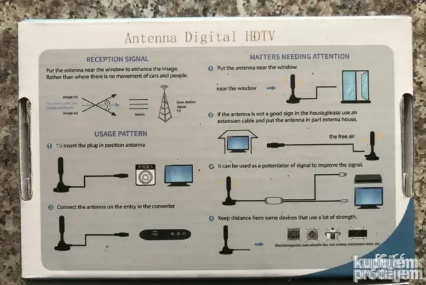 Sobna digitalna antena za besplatne TV kanale HDTV