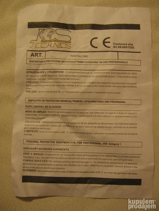 Radne pantalone M vel. italija proizvod. I.C.S. bele trakice