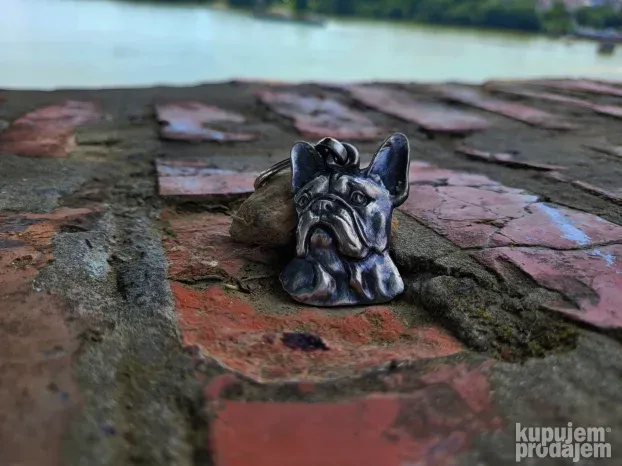 Francuski buldog 3d privezak za ključeve