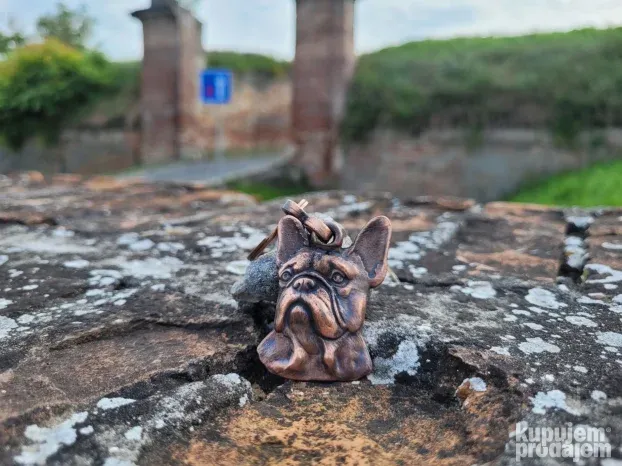 Francuski buldog 3d privezak za ključeve