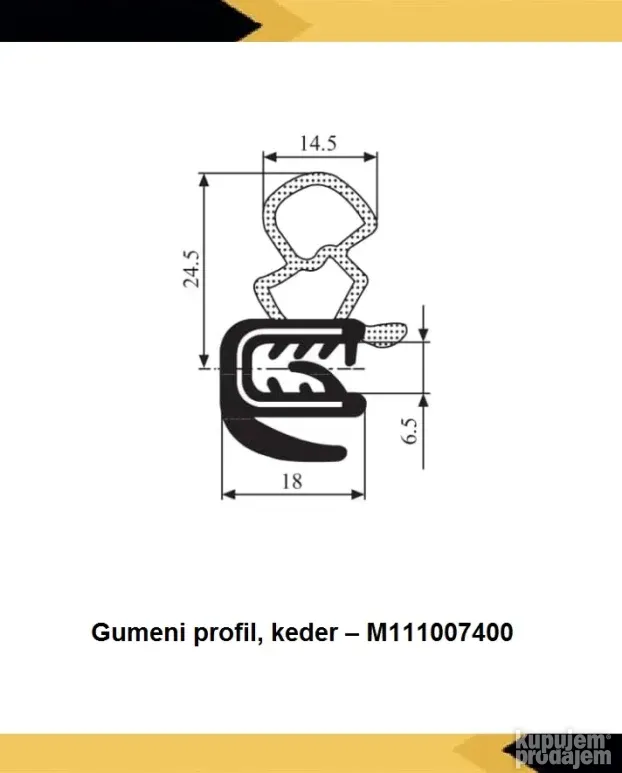Gumeni profil, keder - M111007400