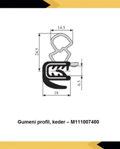 Gumeni profil, keder - M111007400