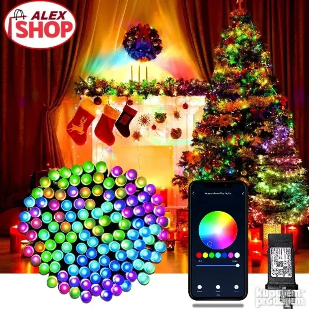 Pametne Bluetooth LED sijalice - lampice za jelku sa daljins