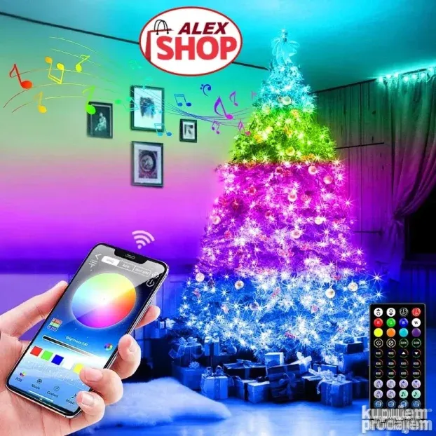 Pametne Bluetooth LED sijalice - lampice za jelku sa daljins
