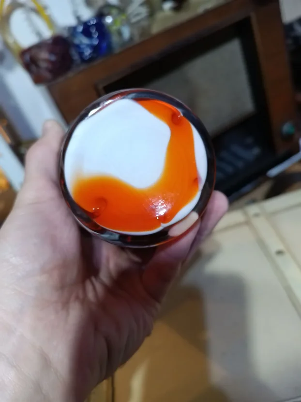 Opaline Florence Italy, ručno duvana vintage vaza bokal