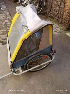 Rikša prikolica za dvoje dece kompletna