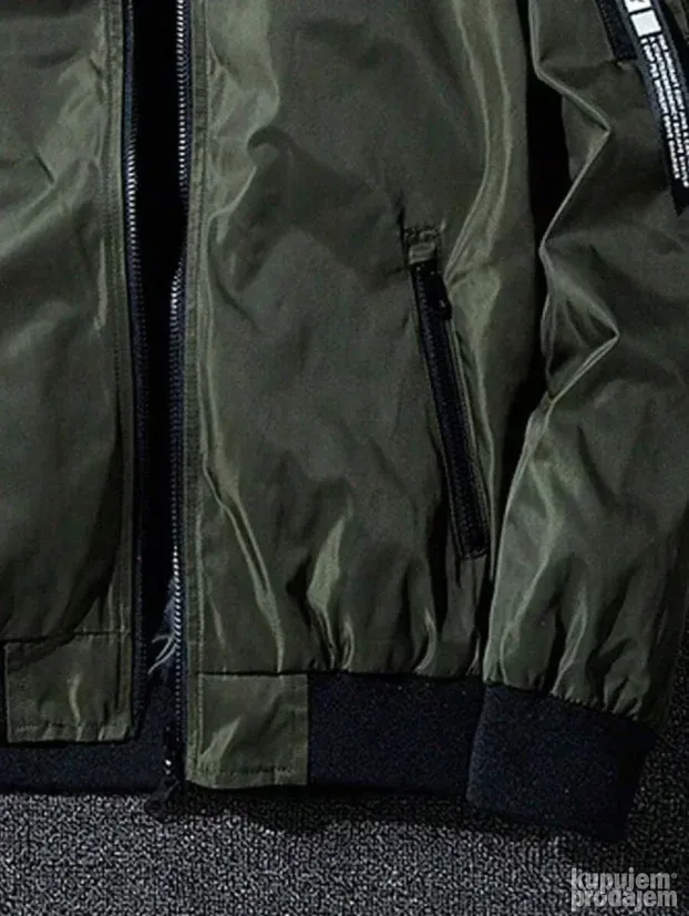 Men's Outdoor Reversible Zipper Bomber Jacket With Letter Pa