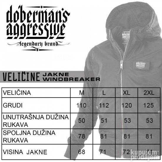 Bomber jakna Offensive WINDBREAKER (Doberman)