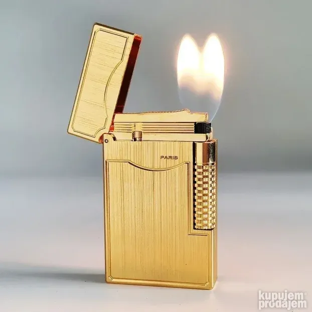S.T. Dupont Dual Flame upaljač 2 plamena zlatni brušeni