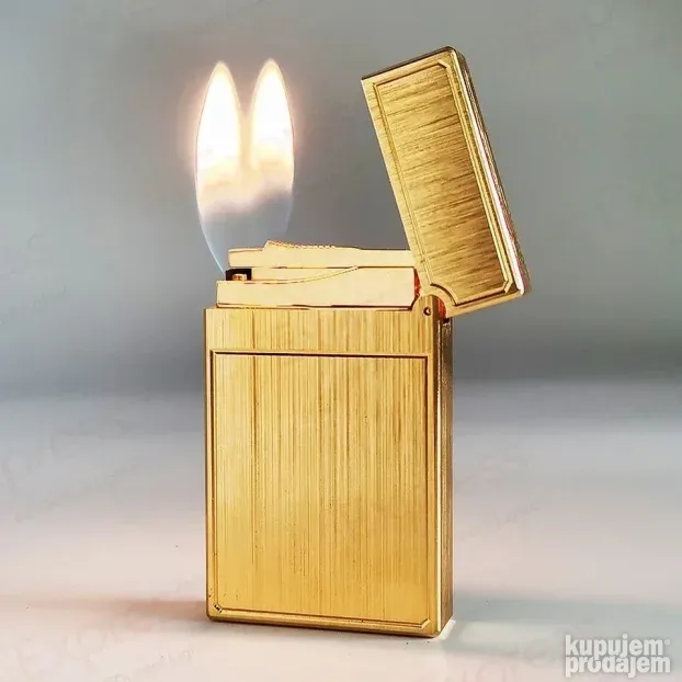 S.T. Dupont Dual Flame upaljač 2 plamena zlatni brušeni
