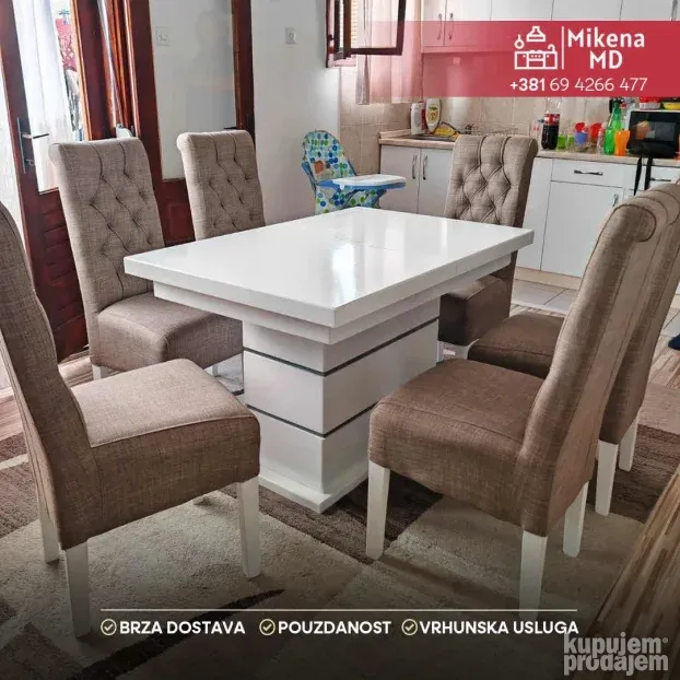 Trpezarijski sto i stolice 7