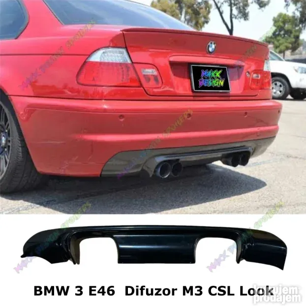 bmw 3 e46 difuzor spojler za zadnji branik m3 csl look - KupujemProdajem