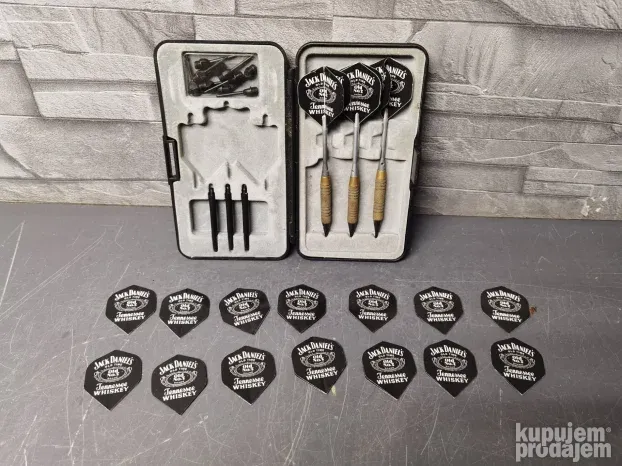 Jack Daniels strelice za pikado sa rezervnim perima i vrhovi