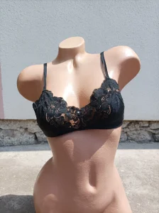 Crni Vintage Grudnjak od Čipke 75B/C