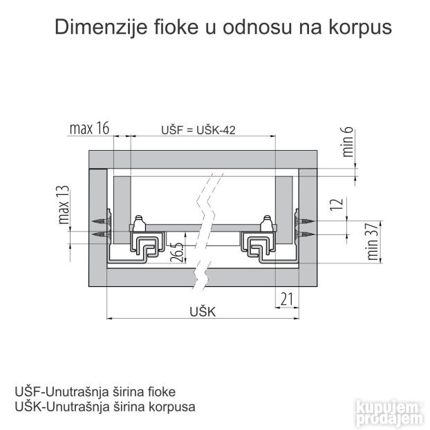 Gtv klizač Modern slide potpuno izvlacenje-okov za nestaj