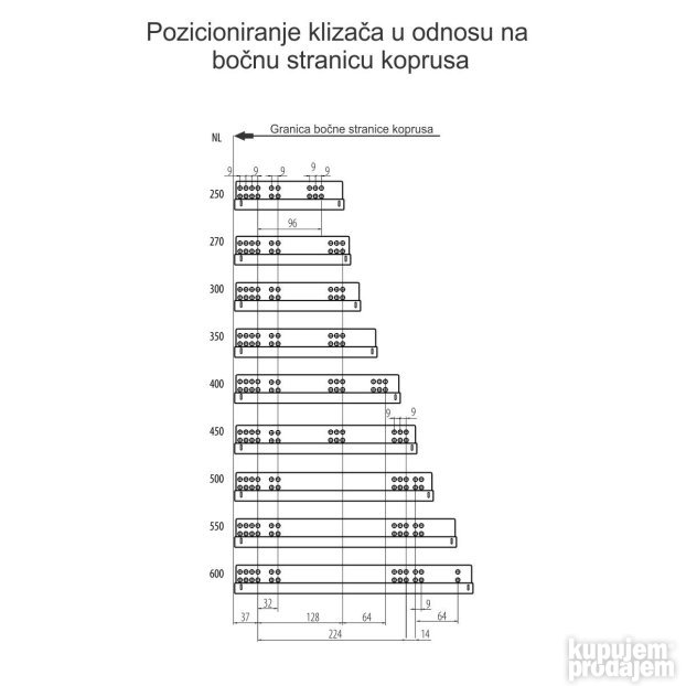 Gtv klizač Modern slide potpuno izvlacenje-okov za nestaj