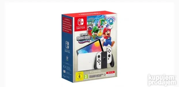 NINTENDO Switch OLED white + Super Mario Bros. Wonder + 12