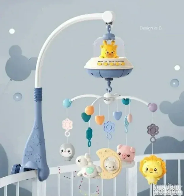 Muzička vrteška za krevetac Meda + svetiljka +daljinski