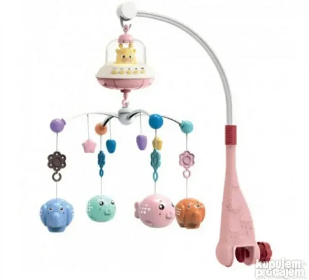 Muzička vrteška za krevetac Meda + svetiljka +daljinski