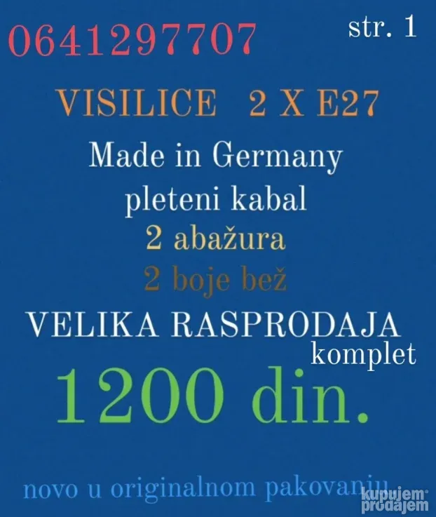 Visilica 2 x e27 Novo