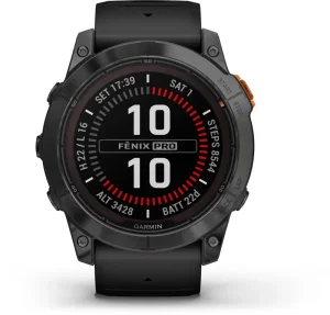 Garmin Fenix 7X Pro Solar- grey with black silicone strap