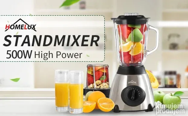 Homelux blender, 1.5L, 500W, 5 brzina+puls, drobljenje leda