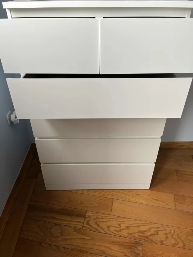 MALM komoda sa 6 fioka, bela