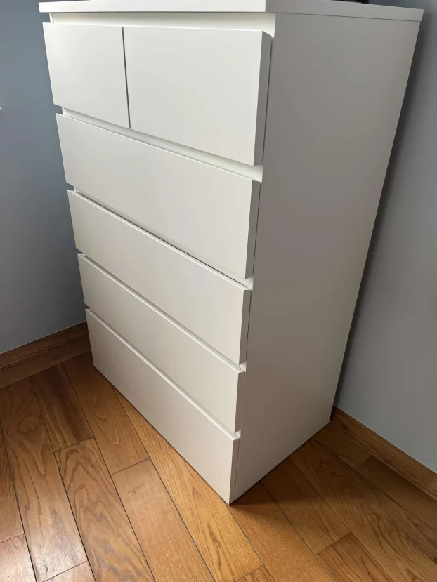 MALM komoda sa 6 fioka, bela