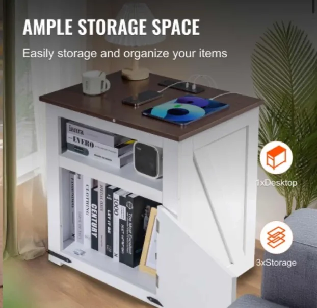 noćni sto sa USB priključcima i uticnicama