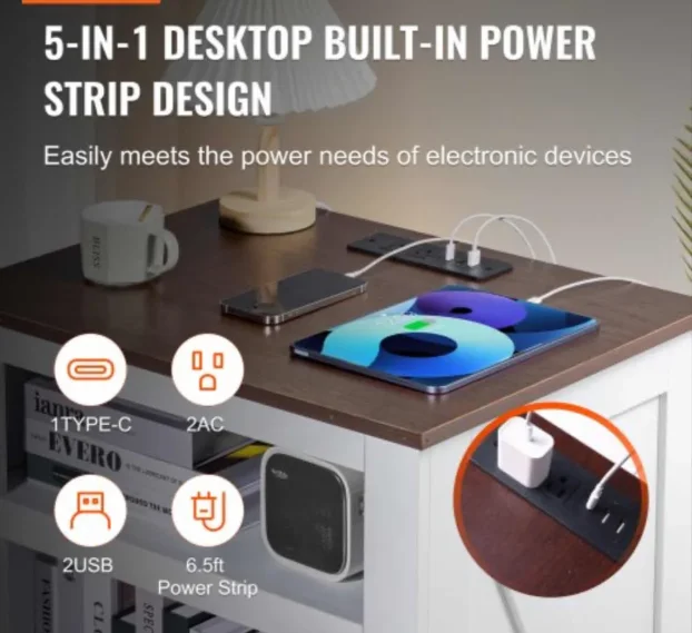 noćni sto sa USB priključcima i uticnicama