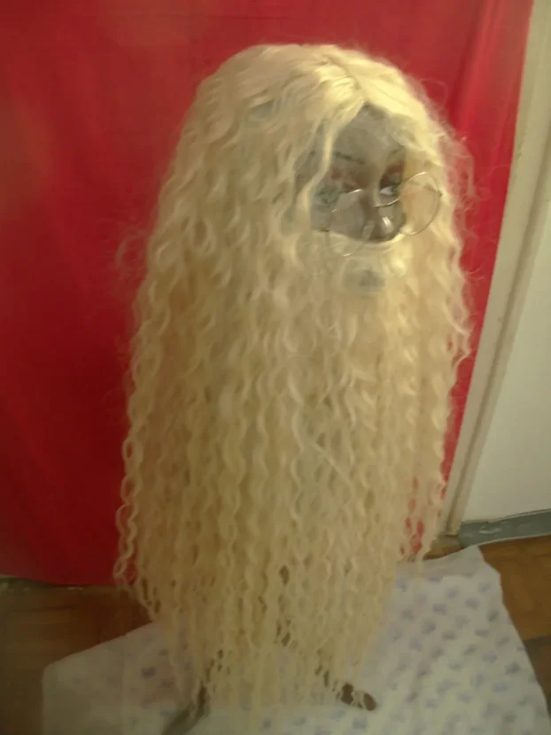 Perika, brada, naočari i rukavice za maskembal