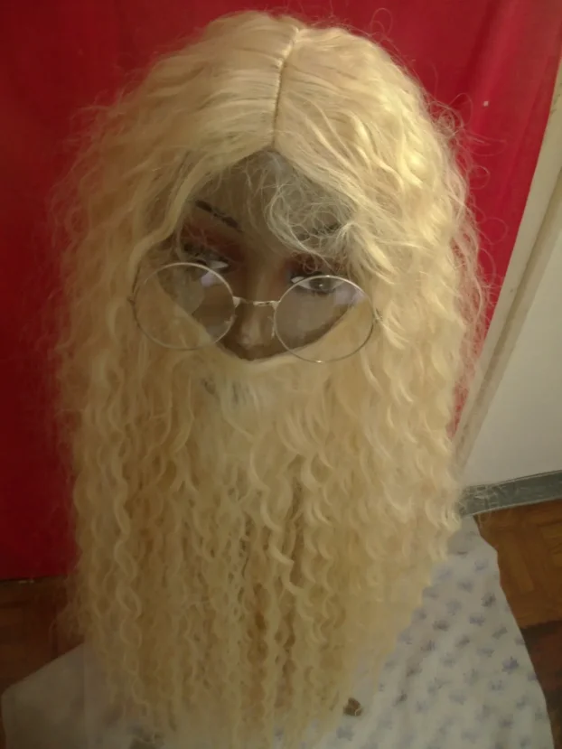 Perika, brada, naočari i rukavice za maskembal