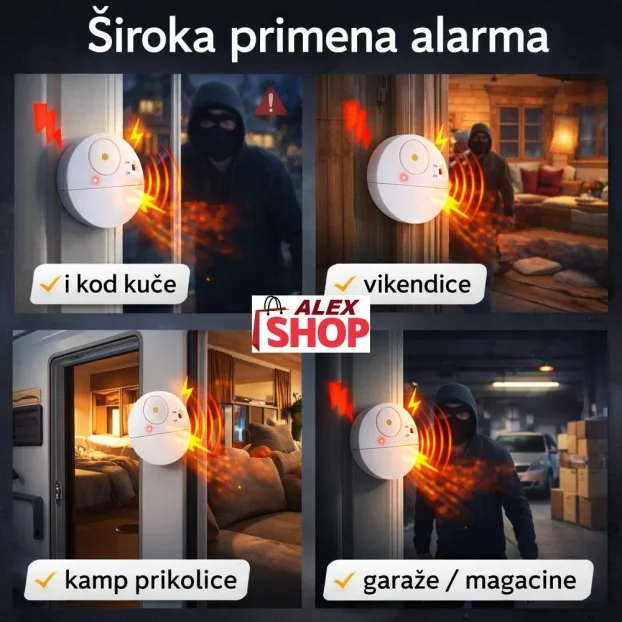 Alarm sa senzorom pokreta za prozor, vrata i zaštitu kuće