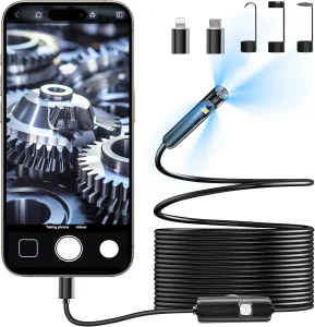 1920P Dual Lens Borescope Camera, IP68 Waterproof Industrial