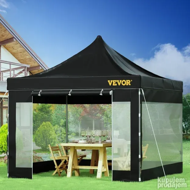 VEVOR 3 x 3 m Pop Up Šator crni